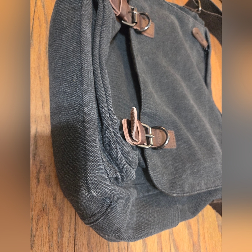 KENOX Canvas Leather Messenger Bag Shoulder/Cross body bag  (15” Laptop Bag) - Picture 7 of 8
